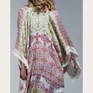 Amazing Sunny Days Patchwork Print Kimono Duster NWT